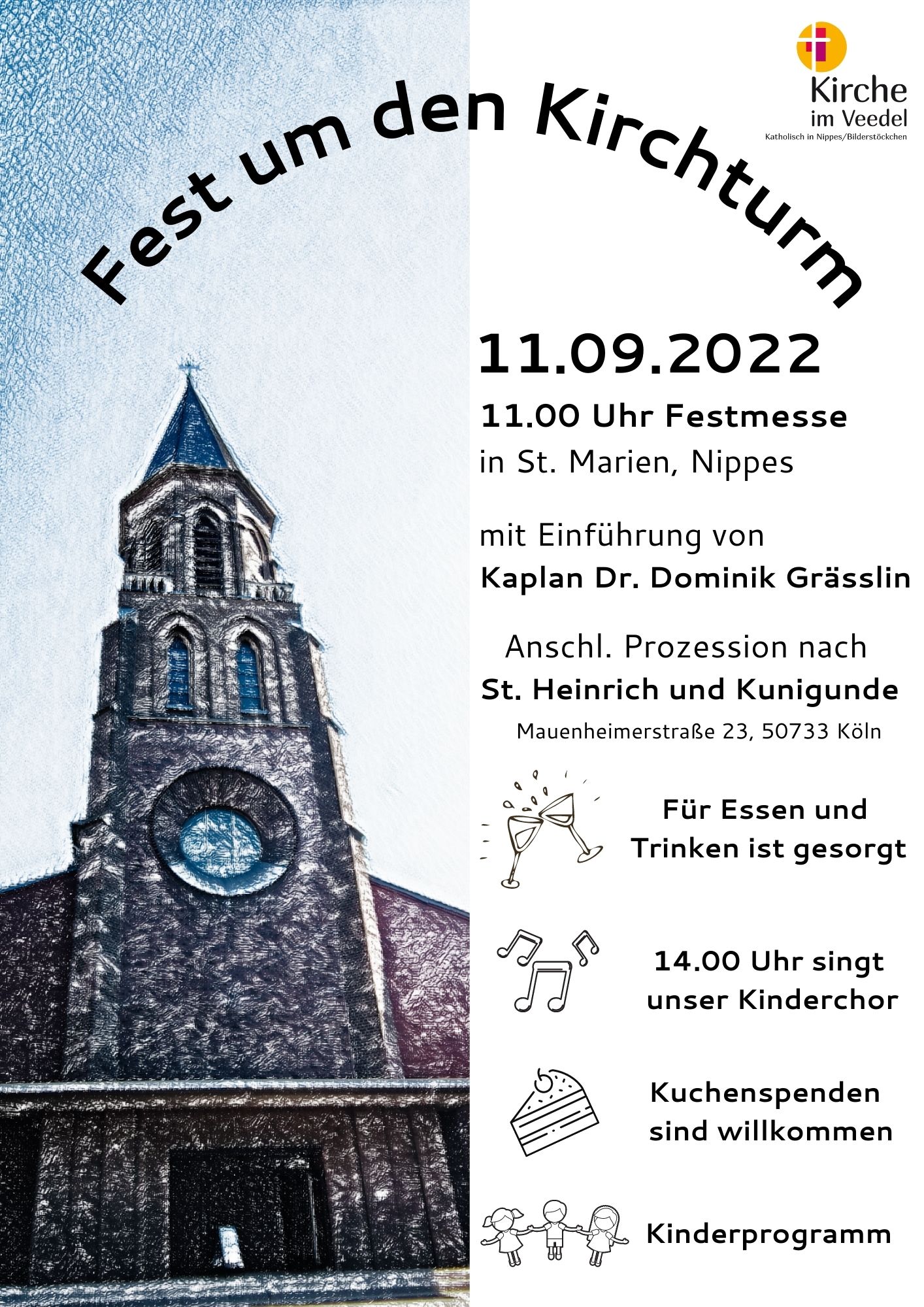 Fest um den Kirchturm quadrat