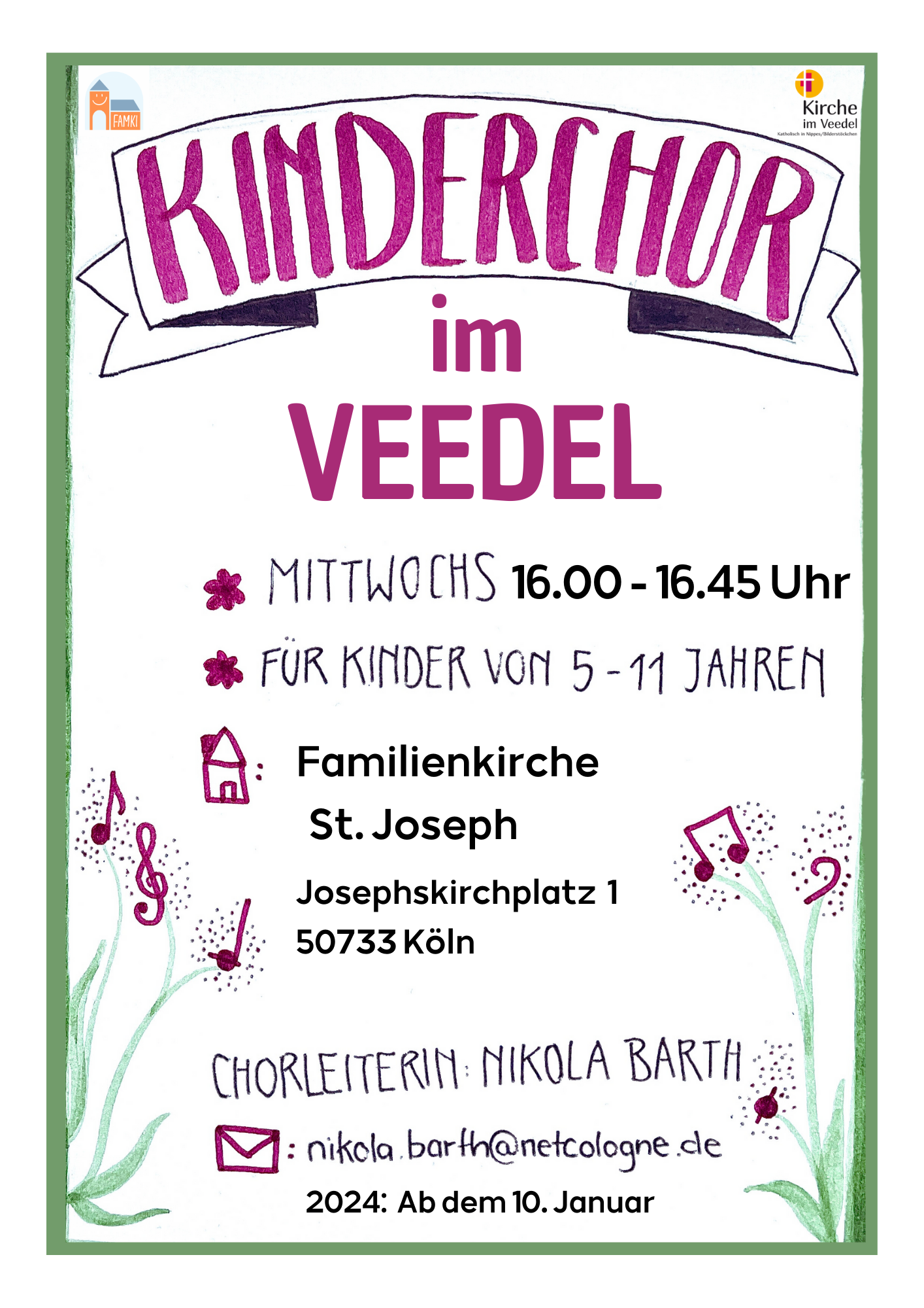 Kinderchor im Veedel Flyer N.Barth